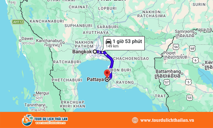 Từ Bangkok đi Pattaya bao nhiêu km?