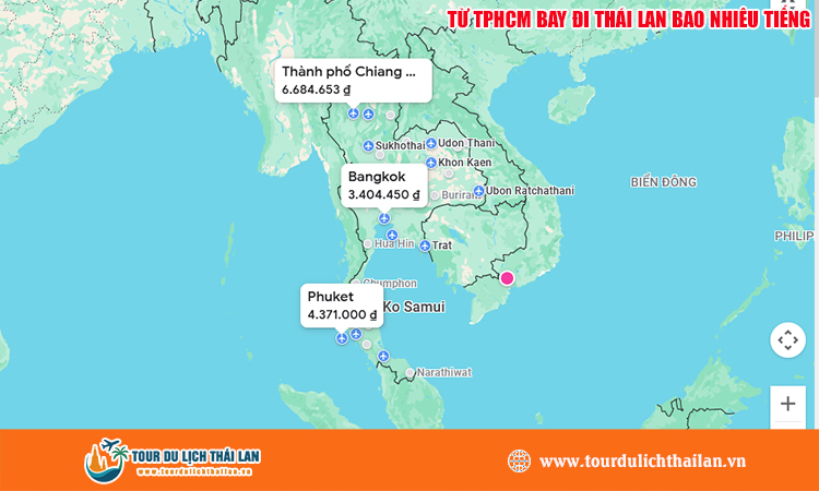 Từ TPHCM bay đi Thái Lan bao nhiêu tiếng